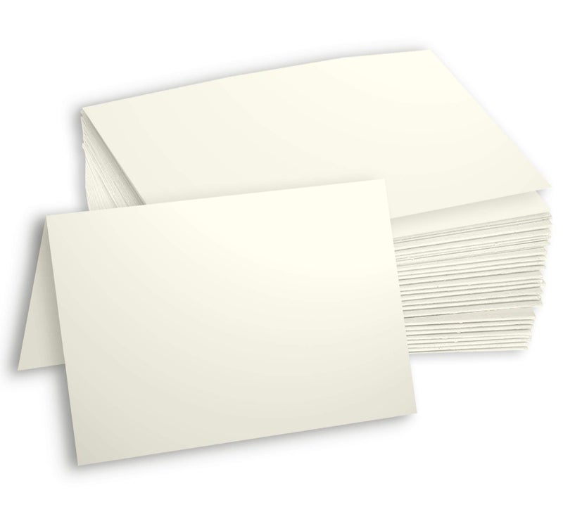 Hamilco Blank Greeting Cards 5x7 Folded Cream Card stock 80 lb Cover 100 Pack - Image 1